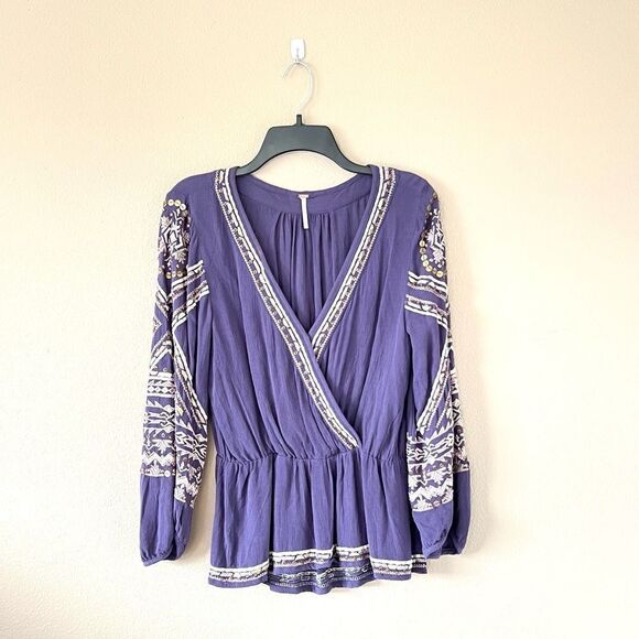 Free People Boho Stitch Up Your Heart Blouse - Picture 1 of 11